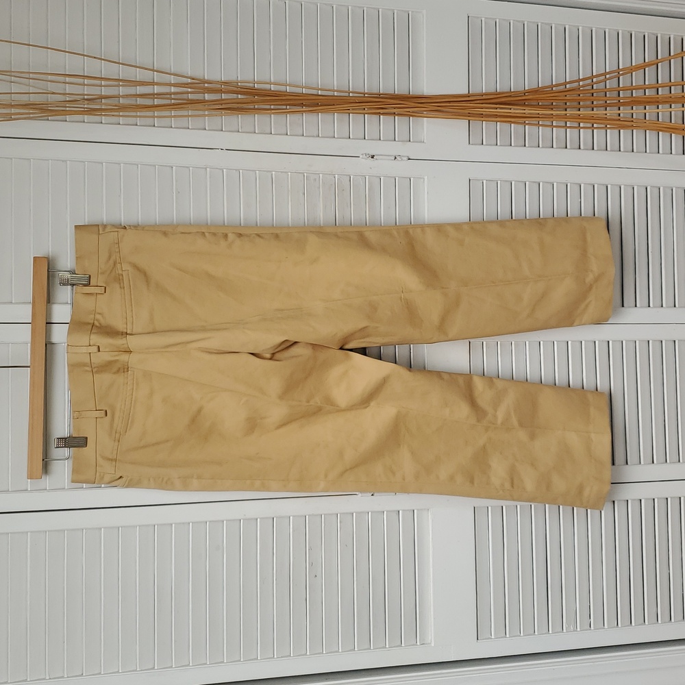 J. Crew Khaki Cotton-Blend Cropped Trousers Size 14 - Picture 7 of 9